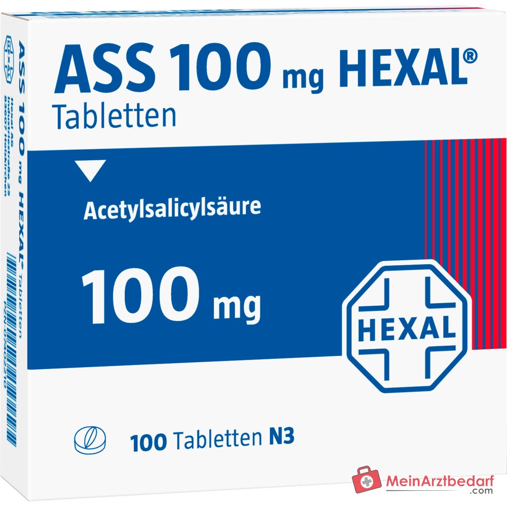 Hexal ASS 100 mg filmomhulde tabletten, 100 stuks