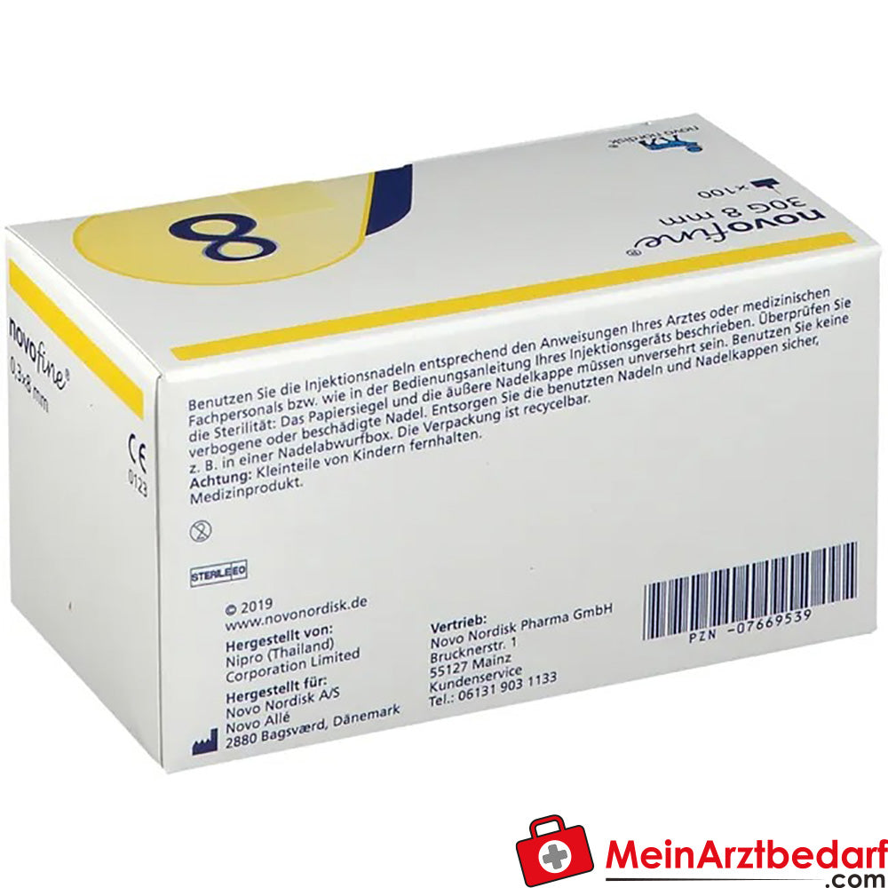 NovoFine® 8mm 30g TW Injektionsnadeln, 100 St..