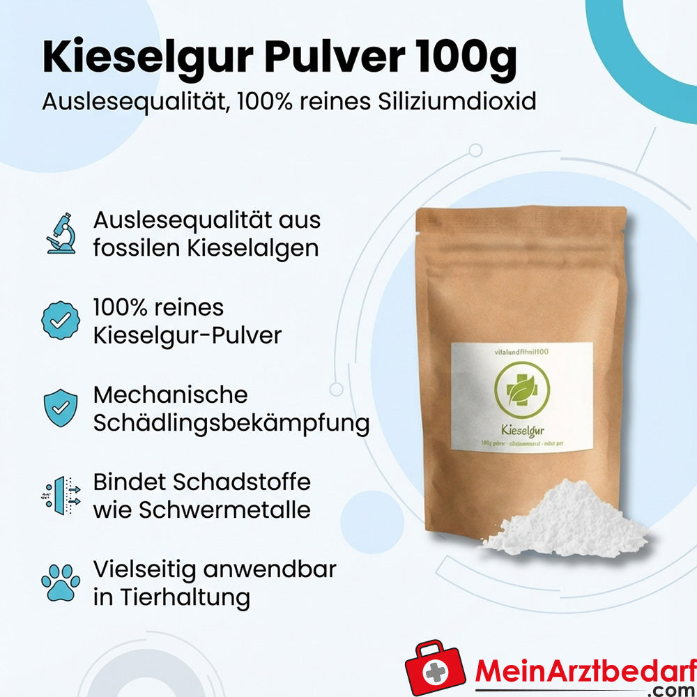 Terra di diatomee (terra di diatomee) in polvere 100 g qualità selezionata - disinfestazione e materiale filtrante