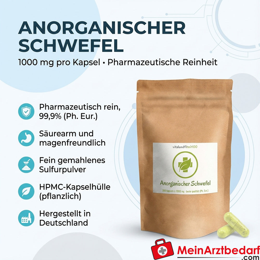 Anorganische zwavel 1000 mg capsules 300 capsules