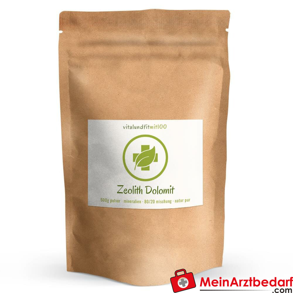 Zeolith-Dolomit Pulver (80 % Naturzeolith, 20 % Dolomit) 500 g.
