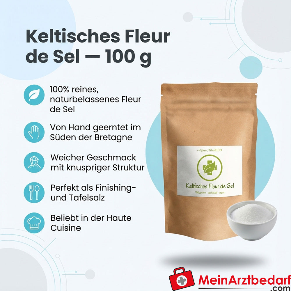 Fleur de sel celtique de finition récoltée à la main en Bretagne 100 g
