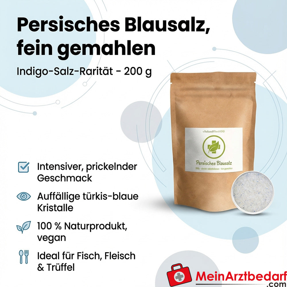 Sel bleu de Perse finement moulu (sel indigo) 200 g