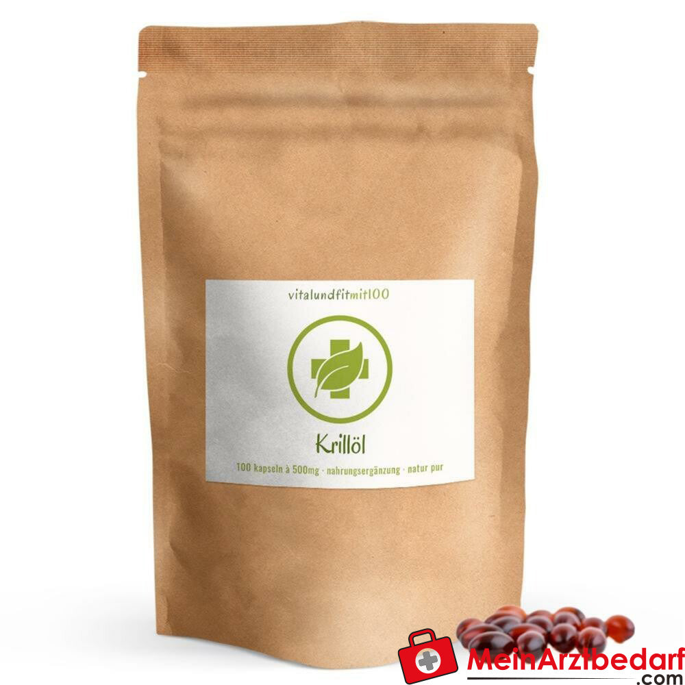 Krillöl Softgelkapseln 500 mg.