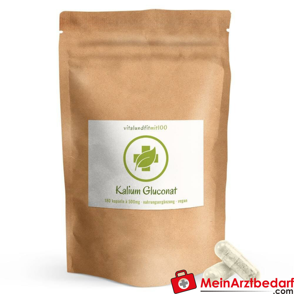 Kalium Gluconat Kapseln 180 Stück à 83 mg.