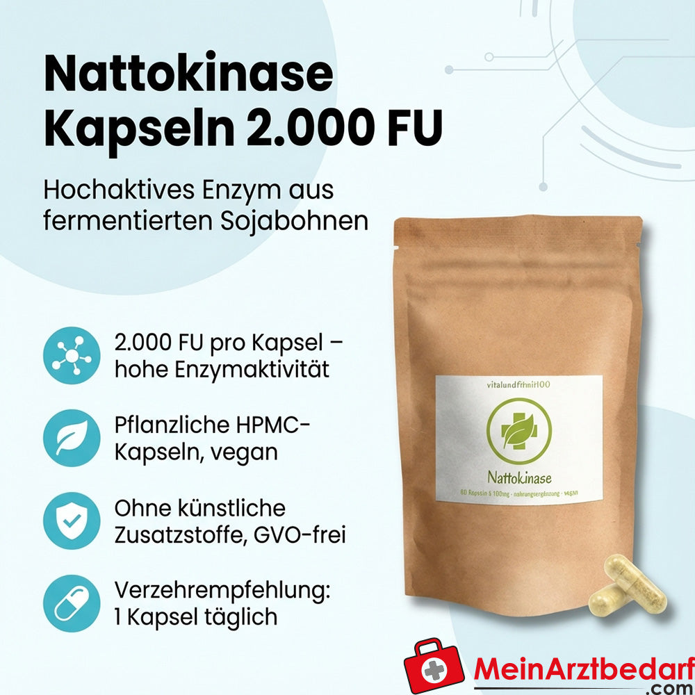 Gélules de nattokinase 2.000 FU (100 mg) 60 pièces