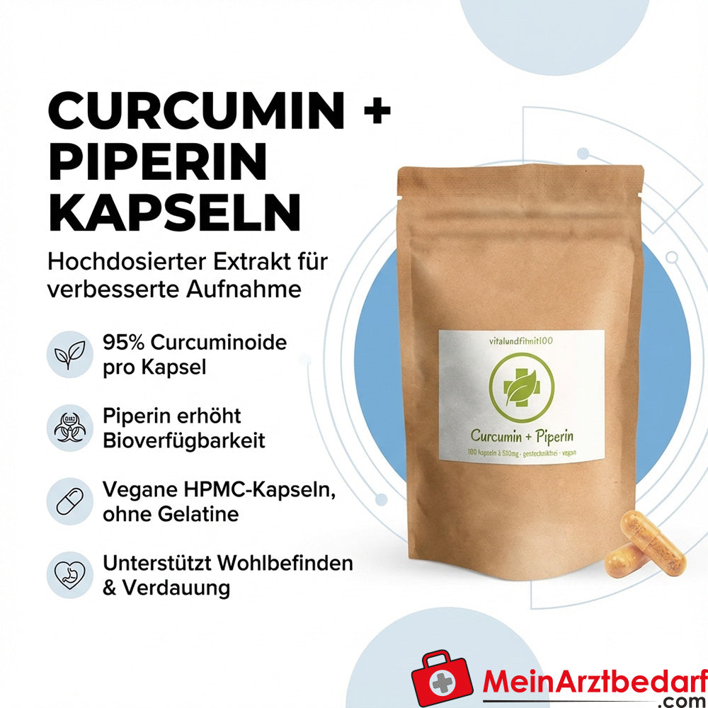 Extrait de curcuma 95% curcuminoïdes + pipérine 5 mg gélules 60 pièces