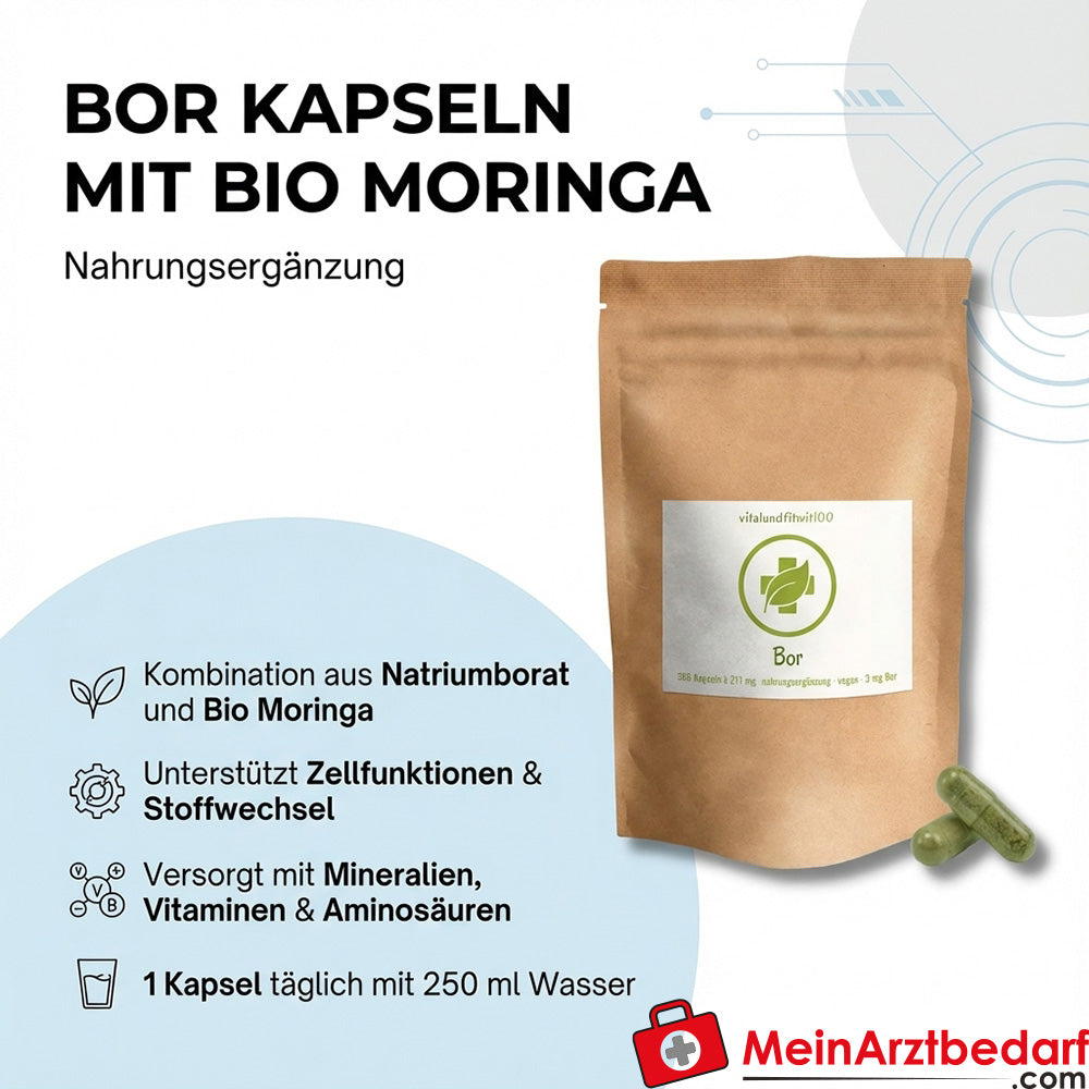 Bor Kapseln Natriumborat 3 mg mit Moringa