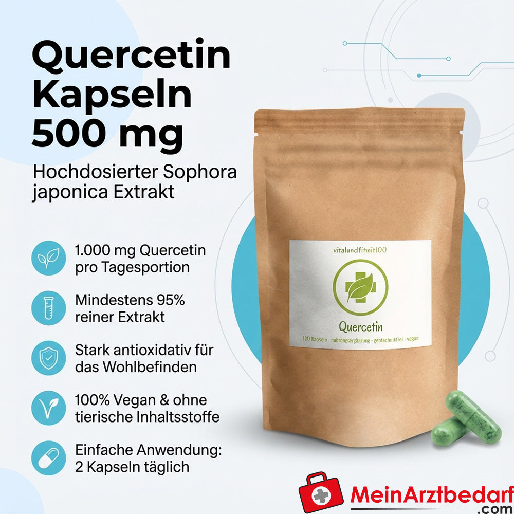 Quercétine en gélules 500 mg Extrait de Sophora japonica végétalien