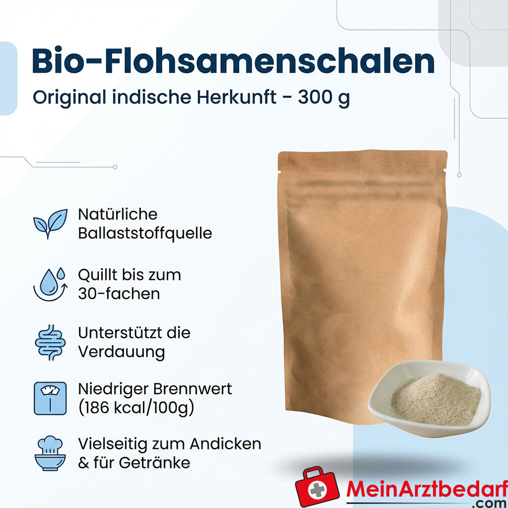 Biologische psylliumschillen 300 g Natuurlijke vezels van Indiase oorsprong