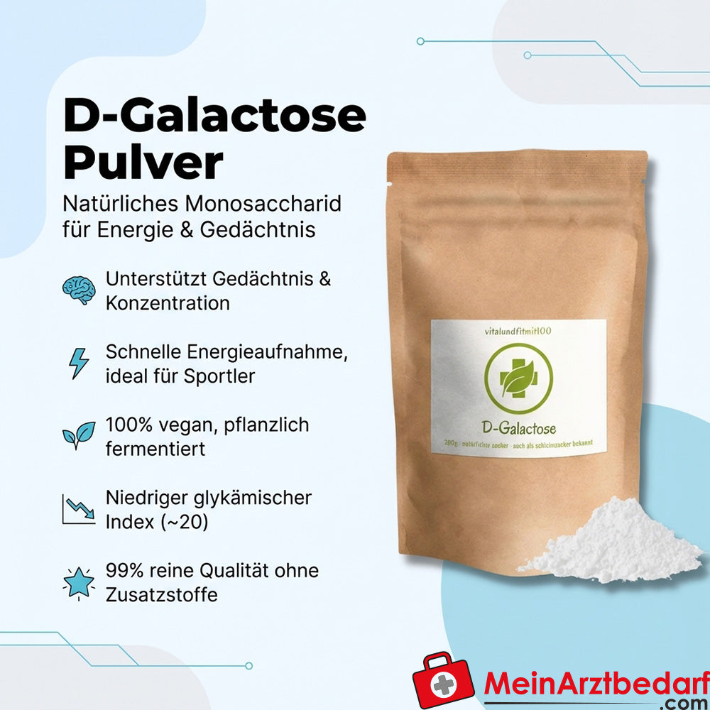 D-Galactose poeder 300 g, 99% puur, veganistisch
