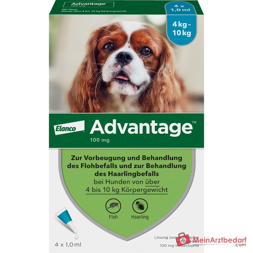Advantage 100 Imidacloprid 100 mg/ml Soluzione spot-on cane 4-10 kg 4 pz.