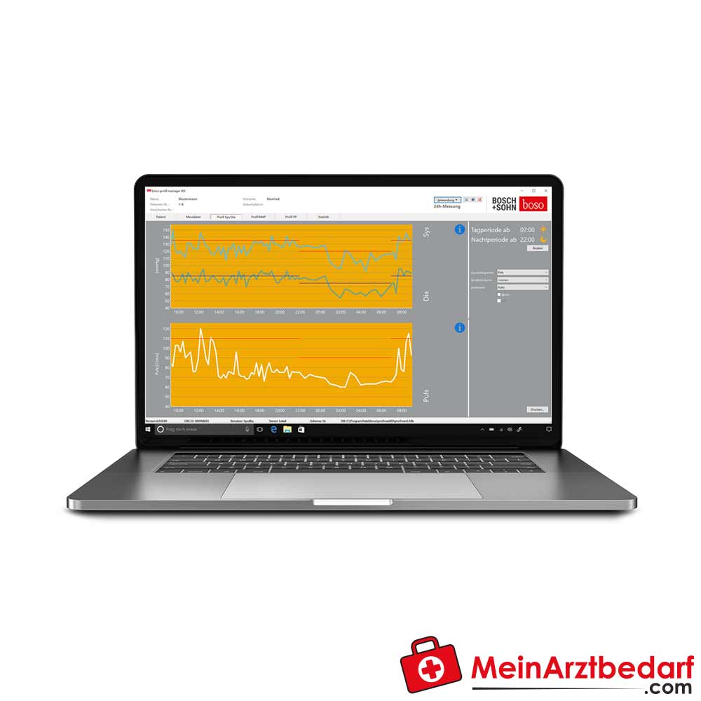 Boso Software für TM-2450 24-Stunden-Blutdruckmessgerät.