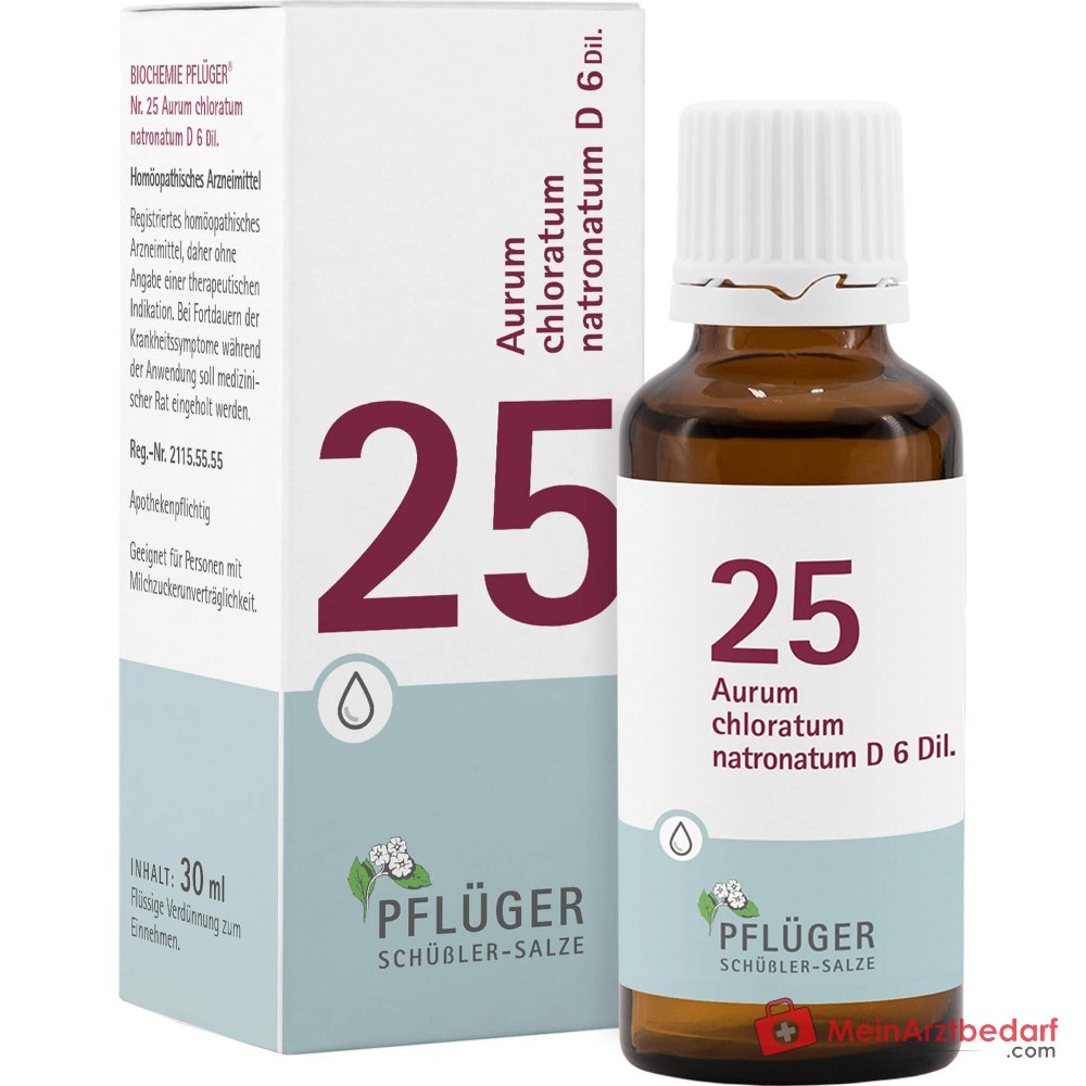 Biochimie Pflüger n° 25 Aurum chloratum natronatum D6 gouttes 30 ml