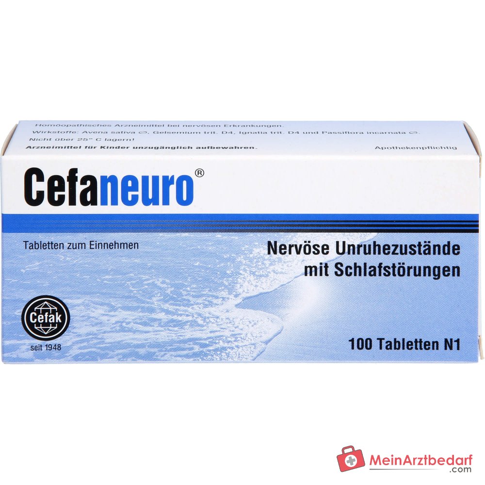 Cefaneuro medicamento homeopático, Gelsemium 30 mg, Avena sativa 30 mg, Strychnos ignatii 30 mg, Passiflora 30 mg comprimidos