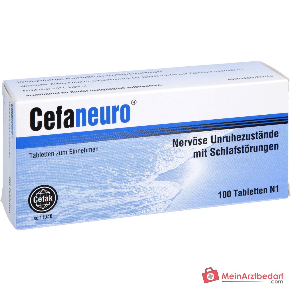 Cefaneuro medicamento homeopático, Gelsemium 30 mg, Avena sativa 30 mg, Strychnos ignatii 30 mg, Passiflora 30 mg comprimidos