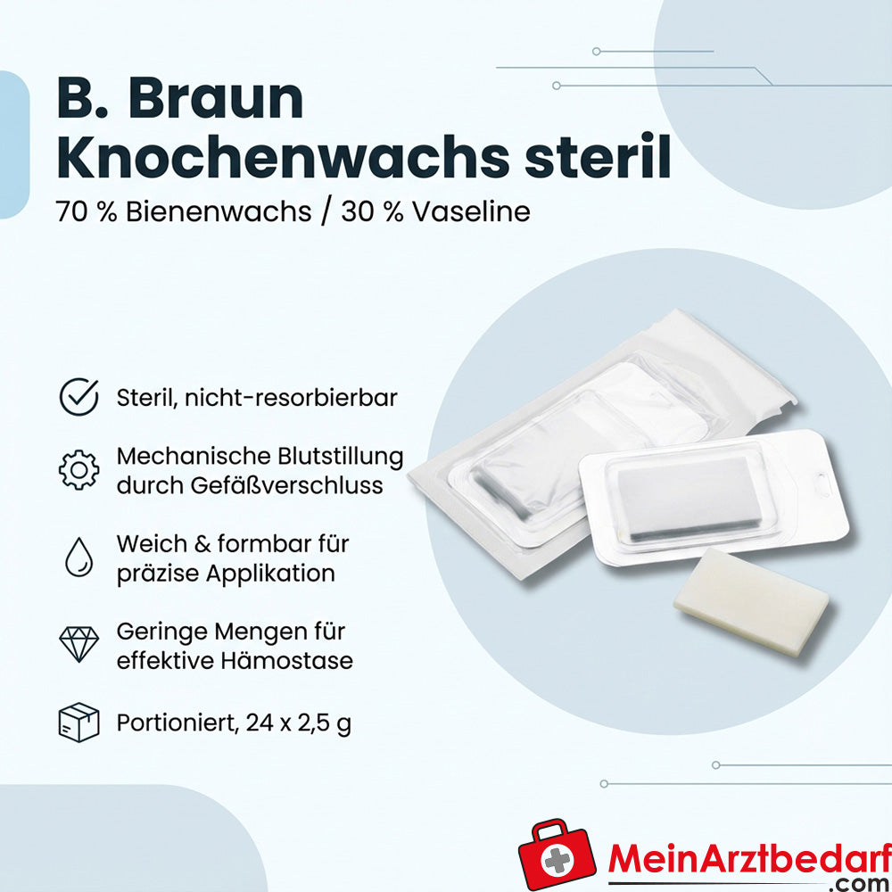 B. Braun Cera per ossa sterile 70% cera d'api/30% vaselina 24 x 2,5 g