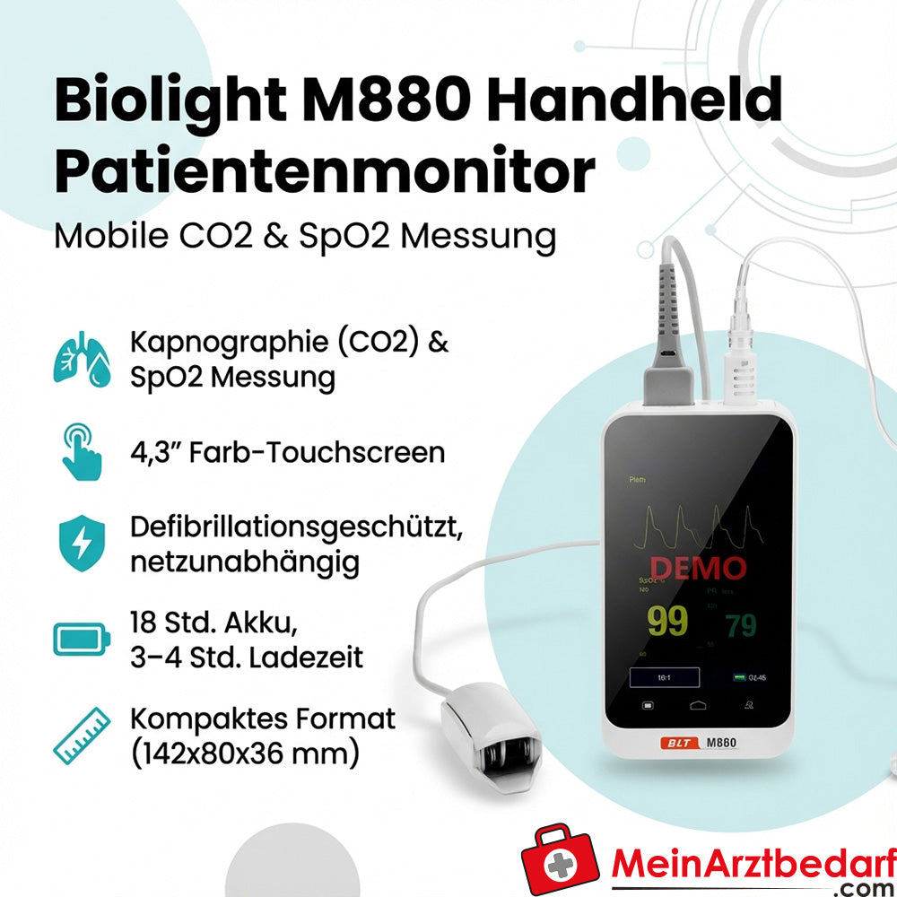 Biolight M880 Handheld Patientenmonitor, CO2- und SpO2-Messung