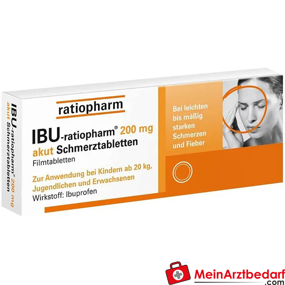 IBU-ratiopharm 200mg akut Schmerztabletten.