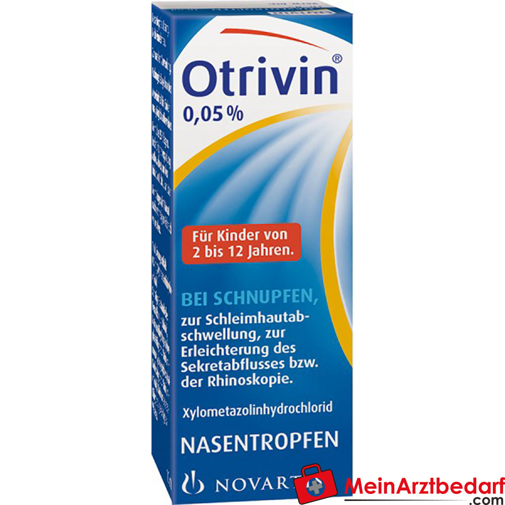 Otrivin 0,05% Nasentropfen 10 ml bei Schnupfen, bis zu 12 Std. Wirkung.