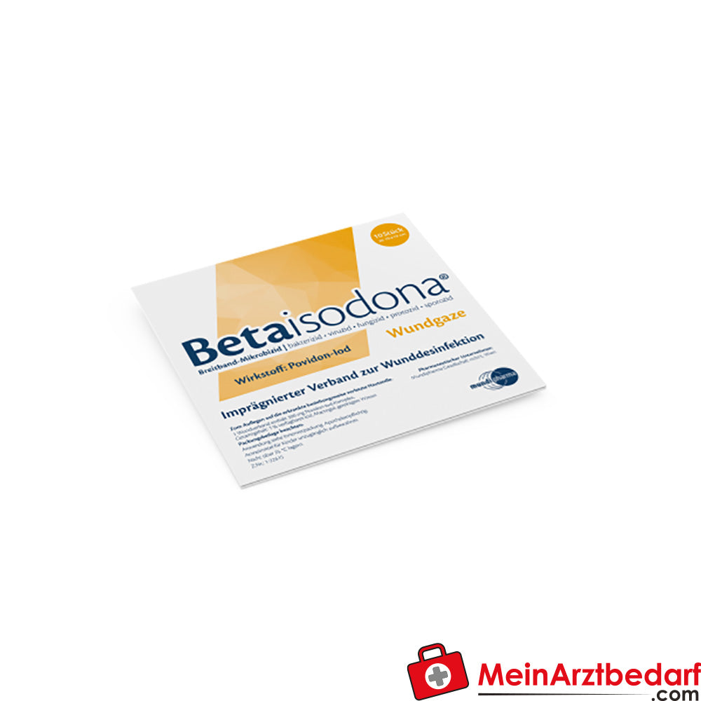 Betaisodona Wundgaze 10 x 10 cm 10 Stück antiseptische Wundauflage