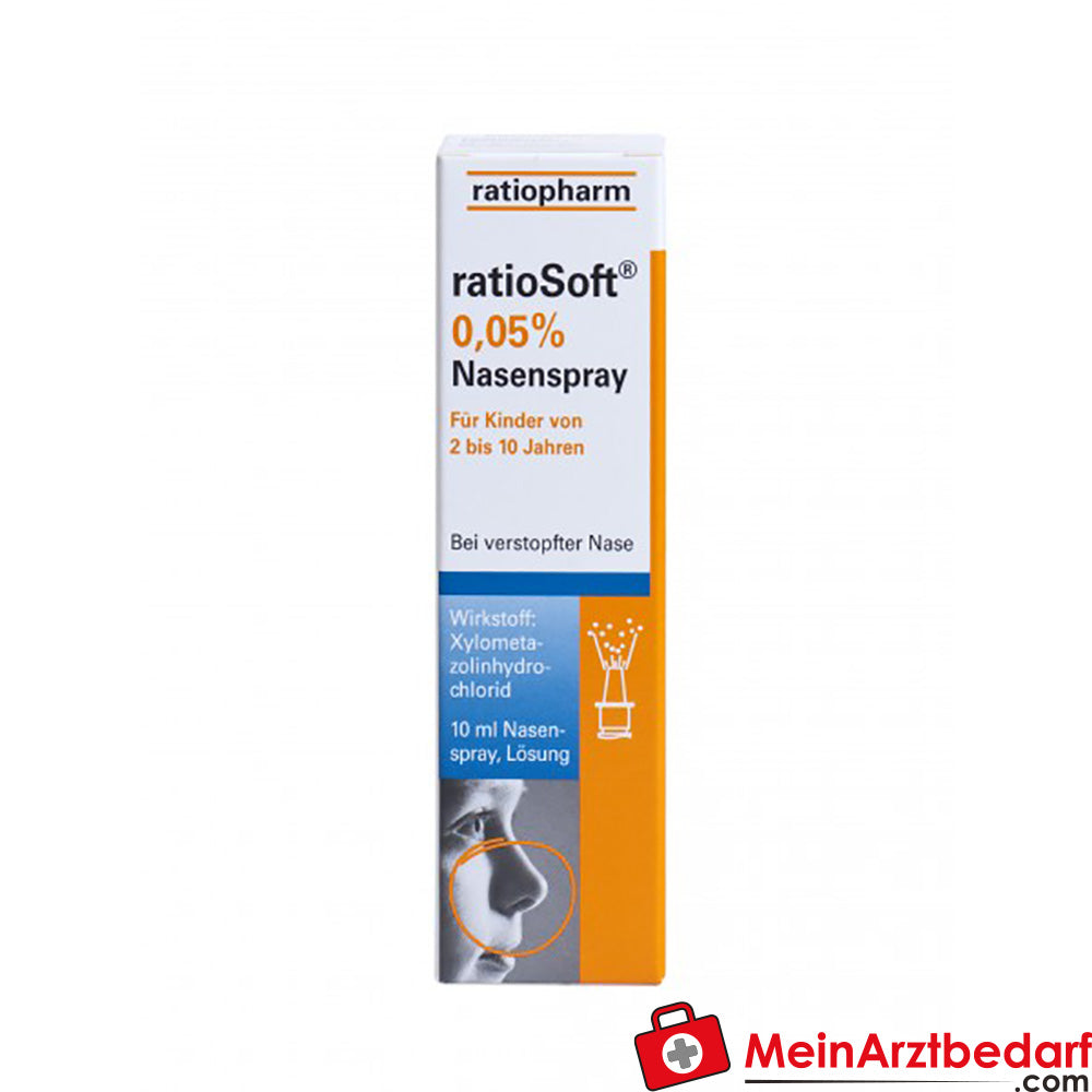 ratiopharm Xilometazolina 0,05% spray nasale 10 ml per la congestione nasale, a partire dai 2 anni di età