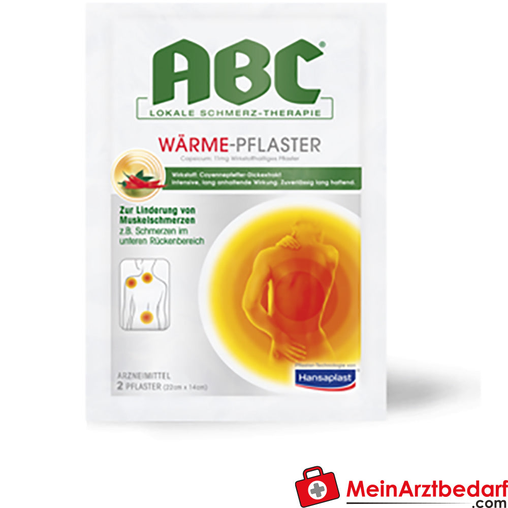 Hansaplast ABC Cerotti termici al Capsico 11 mg - 2 pezzi, terapia del dolore e del calore di lunga durata per muscoli e articolazioni