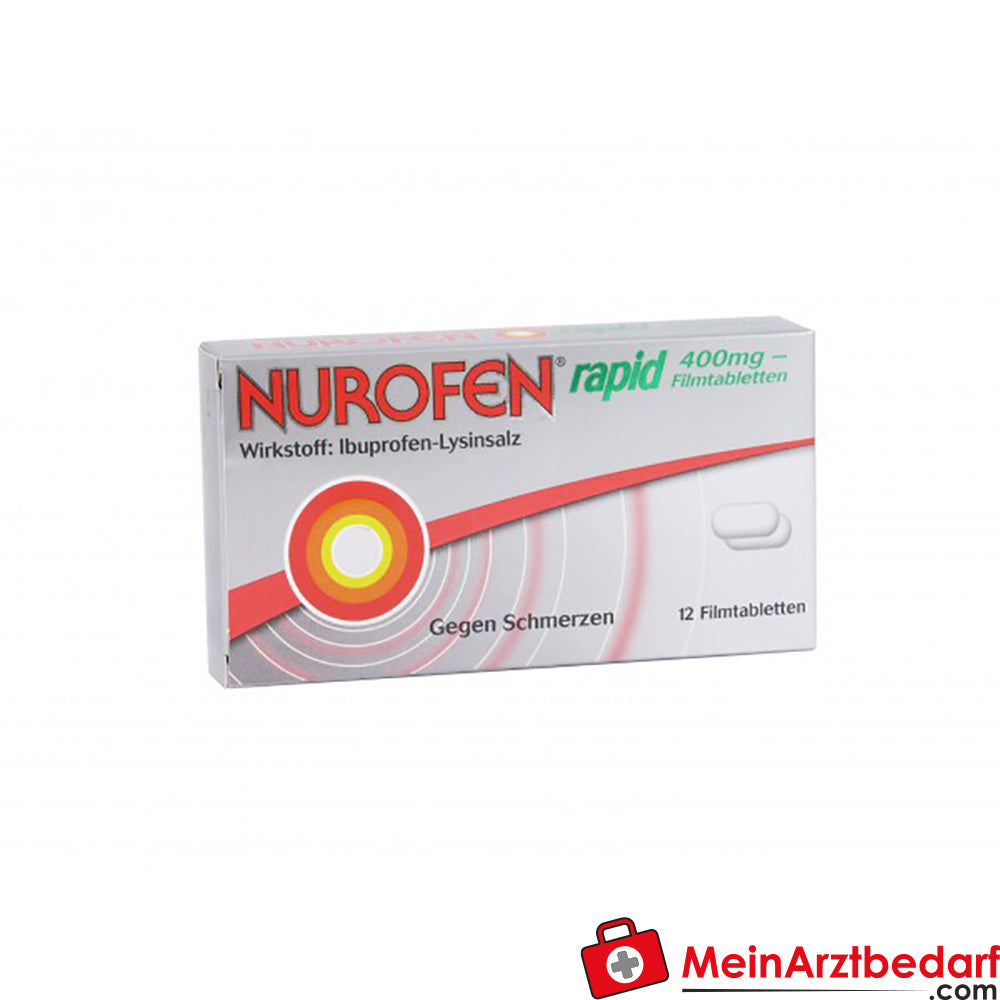 Nurofen Rapid 400 mg Filmtabletten, 12 Stück, Ibuprofen Lysinsalz