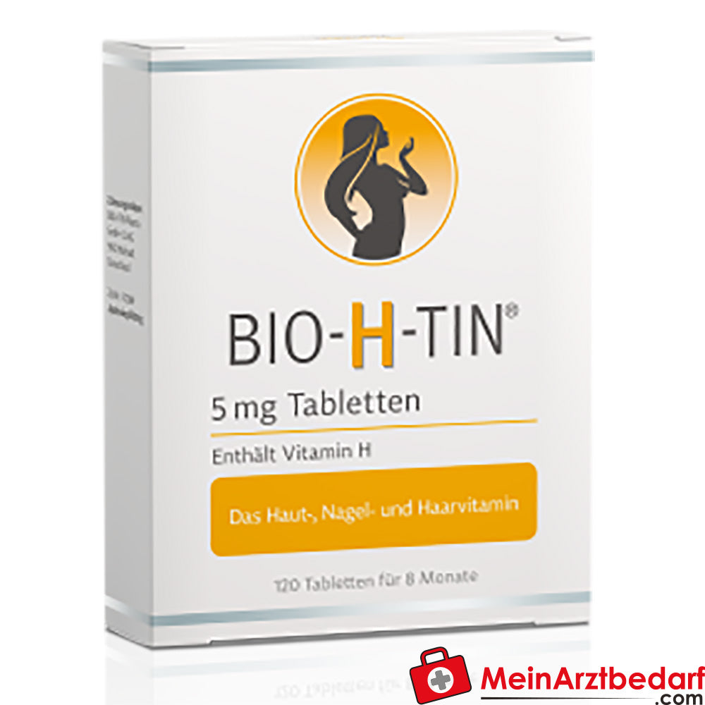 BIO-H-TIN Comprimés 5 mg, 120 pièces, Biotine pour le soutien de la peau, des cheveux et des ongles