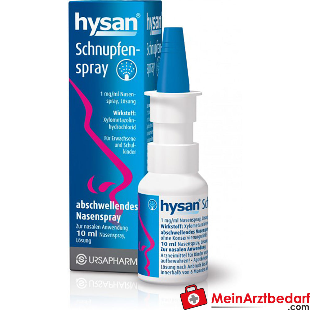 hysan Schnupfenspray 10 ml - Xylometazolin 1 mg/ml Nasenspray Lösung für Erwachsene und Schulkinder