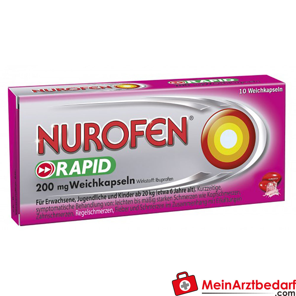 Nurofen Rapid 200 mg zachte capsules 10 stuks Ibuprofen snelwerkend