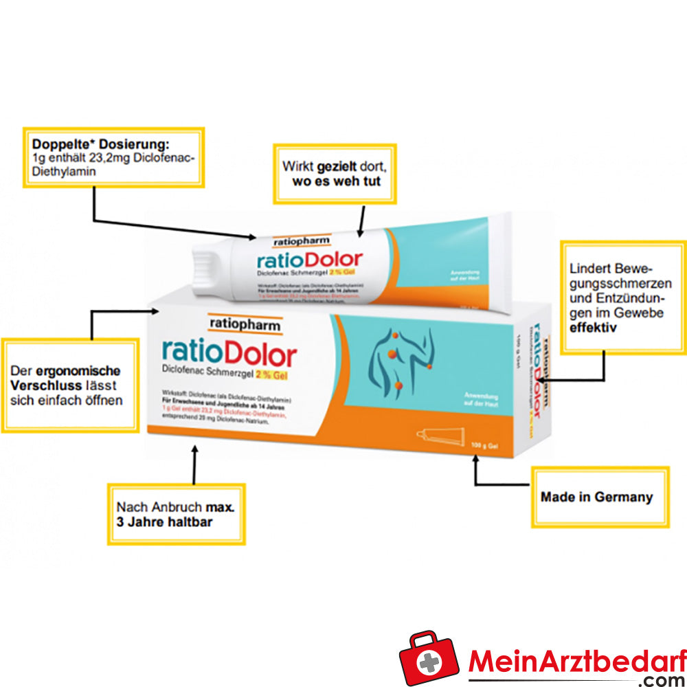 ratiopharm Diclofenac Schmerzgel 2% 100 g zum Auftragen