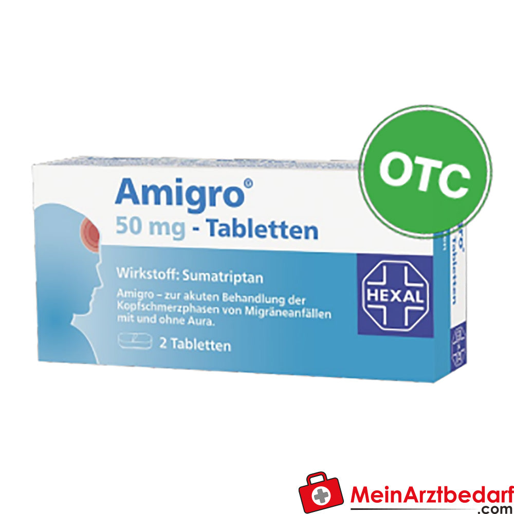 Sandoz Sumatriptan 50 mg Tabletten 2 St. Akute Migräne und Kopfschmerzen