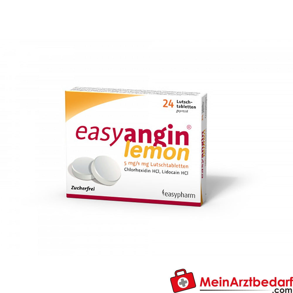 easypharm easyangin® pastilles à sucer 36 pces - 5 mg chlorhexidine / 1 mg lidocaïne contre la pharyngite