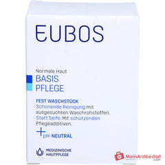 Eubos Basis Pflege Fest Waschstück Blau Seifenfreies Syndet Seife, 125 g.