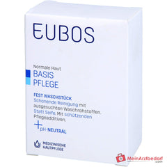 Eubos Basis Pflege Fest Waschstück Blau Seifenfreies Syndet Seife, 125 g.