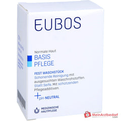Eubos Basis Pflege Fest Waschstück Blau Seifenfreies Syndet Seife, 125 g.