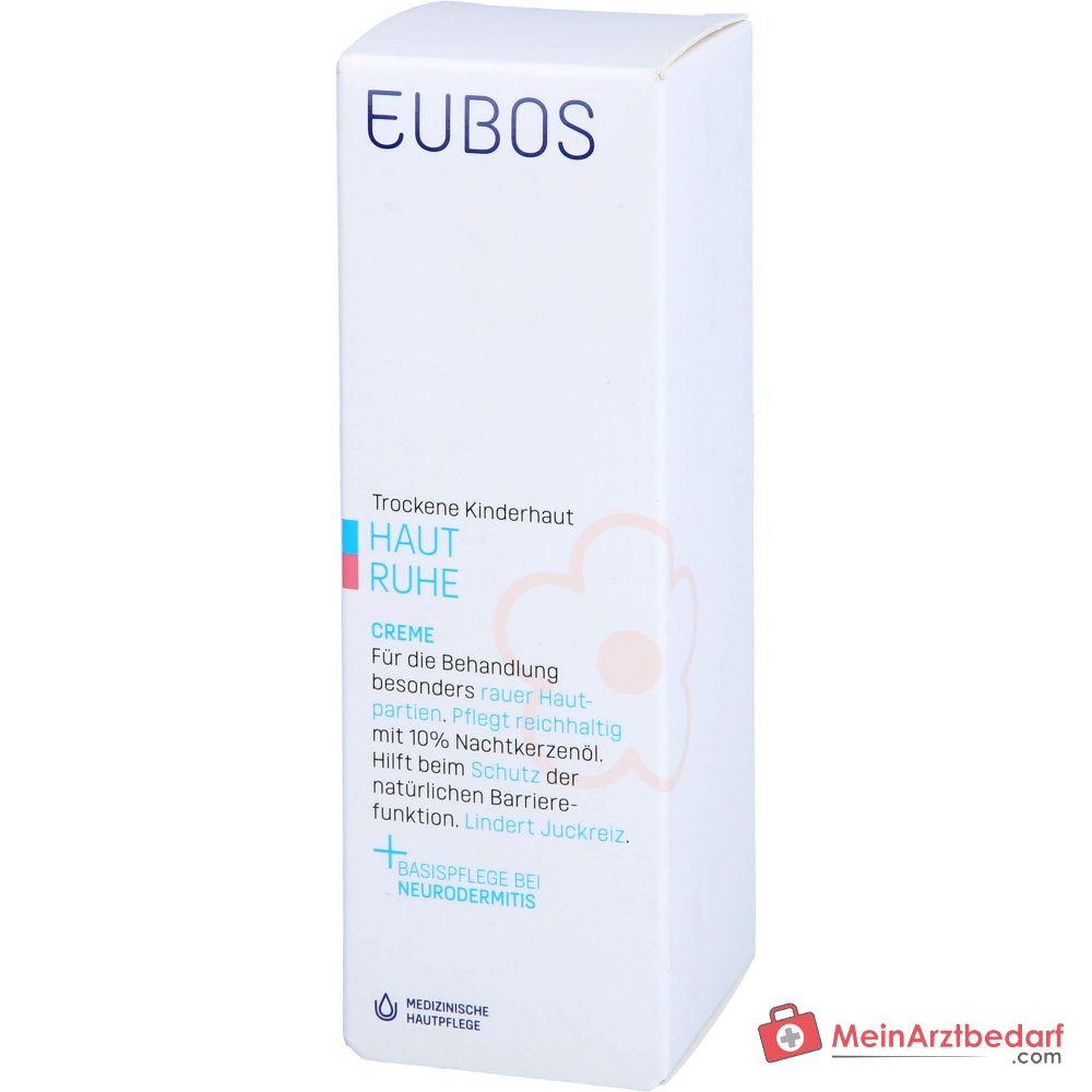 Eubos Kinder Haut Ruhe Nachtkerzenöl / Panthenol / Bisabolol / Allantoin / Johanniskraut-Extrakt Creme, 50 ml.
