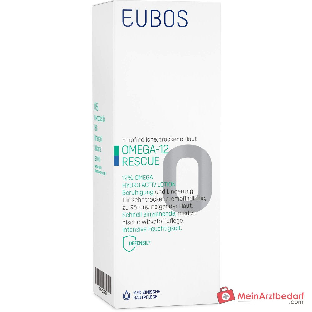 Eubos Omega-12 Rescue 12% Omega Hydro Activ Lotion Nachtkerzenöl / Leinsamenöl / Carthamusöl / Olivenöl Lotion, 200 ml.