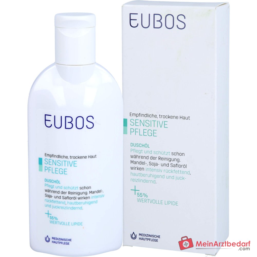 Eubos Sensitive Duschöl F Mandelöl / Sojaöl / Safloröl Duschöl, 200 ml.