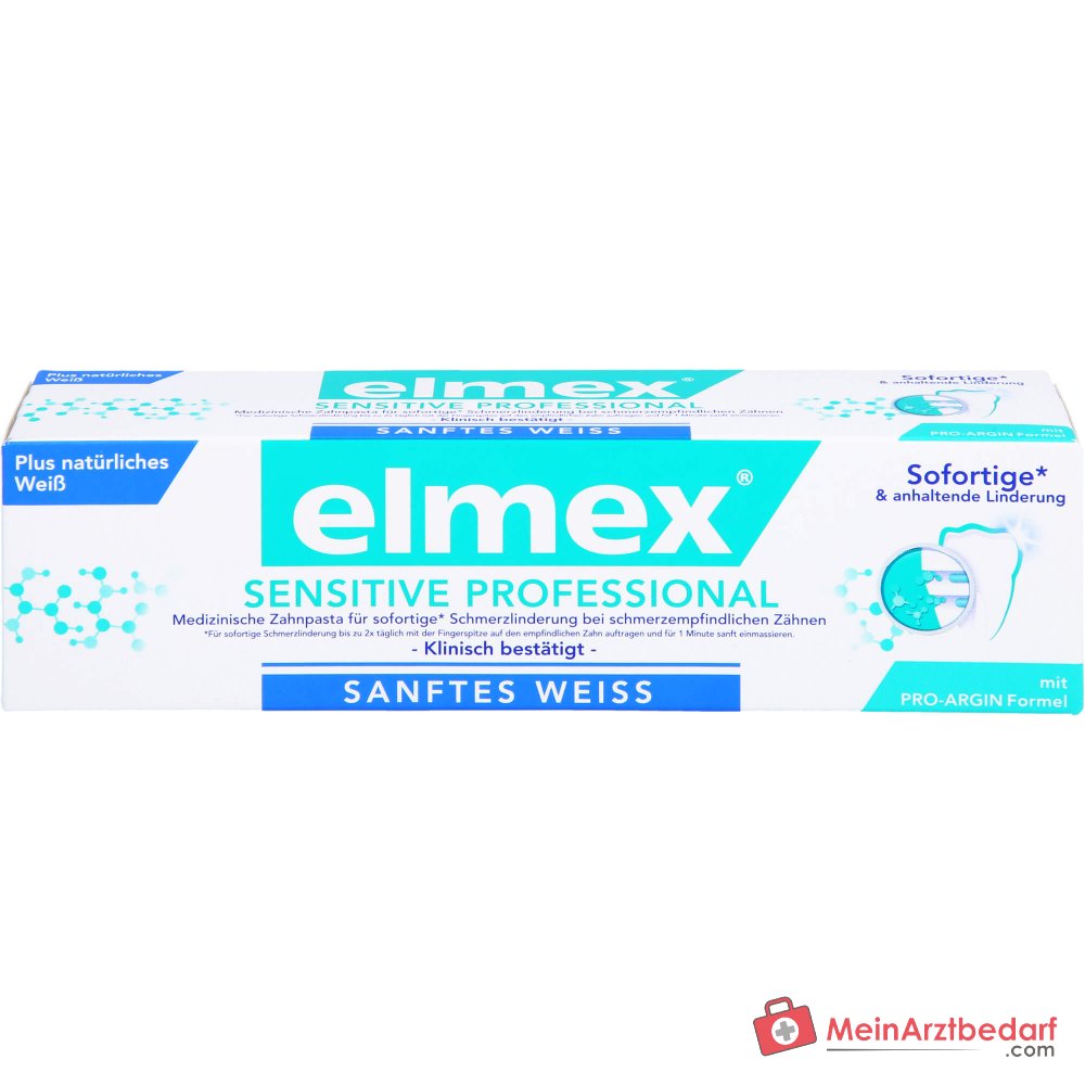 elmex Sensitive Professional plus sanftes Weiß Arginin / Natriummonofluorphosphat Zahnpasta, 75 ml.