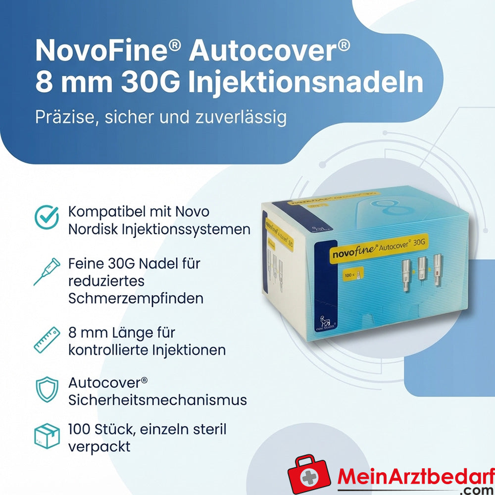 NovoFine Autocover 8 mm 30G Injektionsnadeln 100 Stück