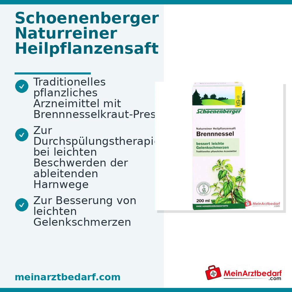 Schoenenberger Naturczysty sok z pokrzywy, sok z ziela pokrzywy tłoczony, 200 ml