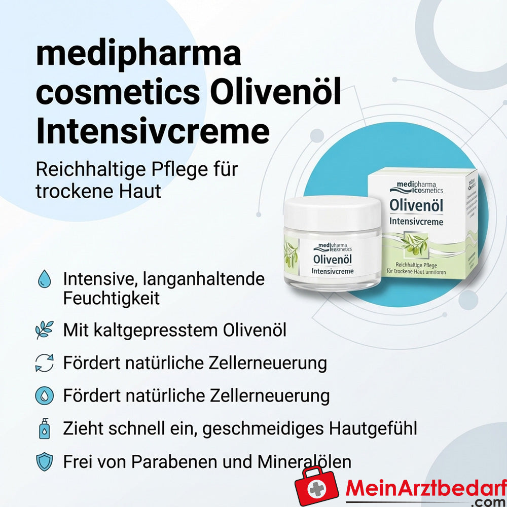 medipharma cosmetics Olivenöl Intensivcreme mit Dexpanthenol & Retinolpalmitat Creme 50 ml