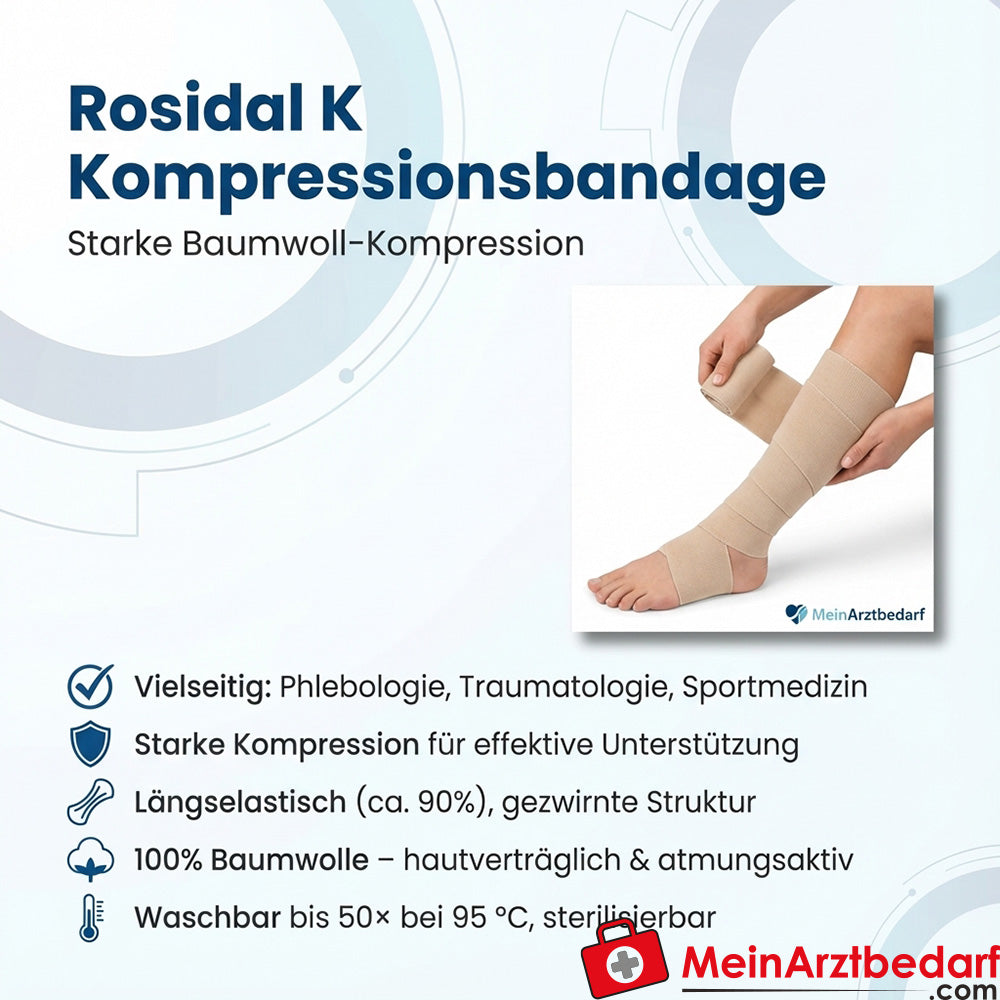 Rosidal K Kompressionsbandage 10 cm x 5 m Baumwolle
