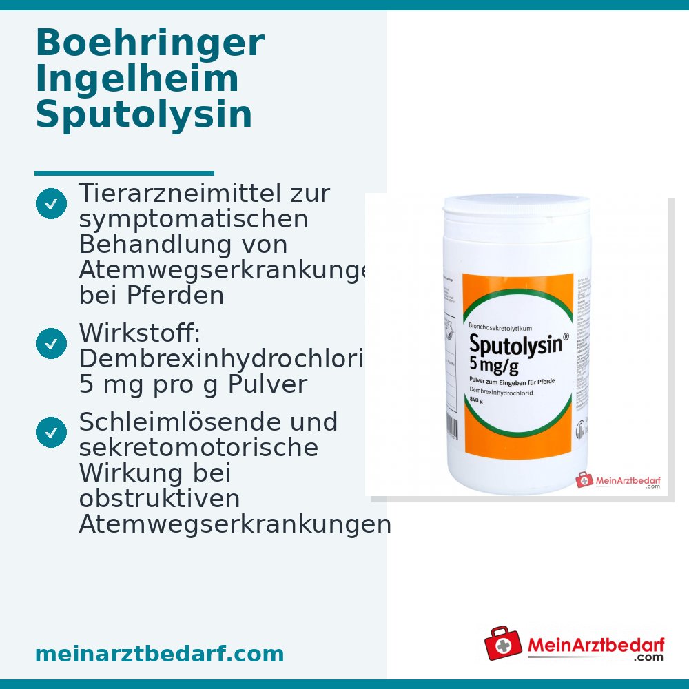 Sputolysin vet poeder 5,0 mg dembrexin hydrochloride/g voor paarden 840 g