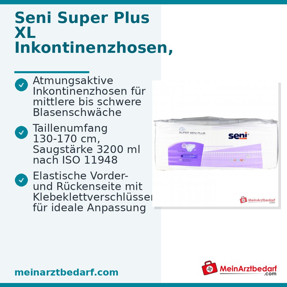 Seni Super Seni Plus XL pañales para incontinencia pañales adhesivos talla XL 30 unidades