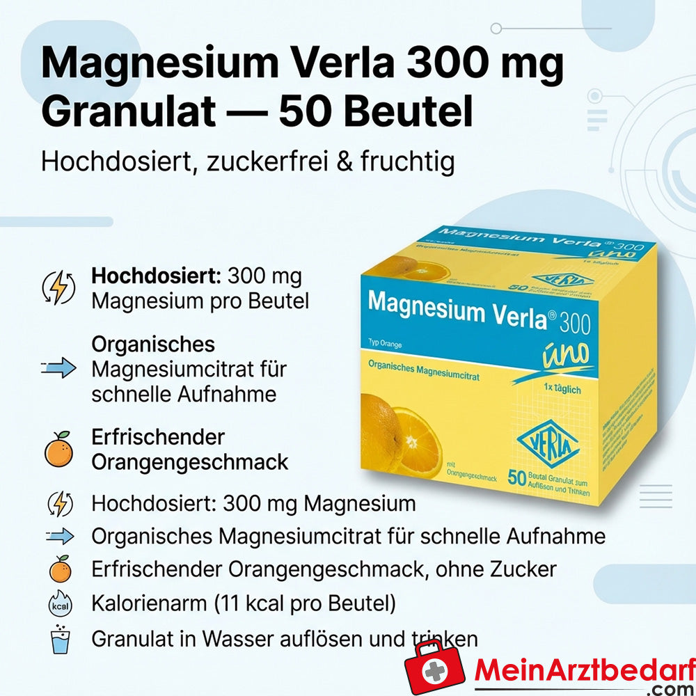 Magnésium Verla 300 mg Granulés à boire orange, 50 sachets