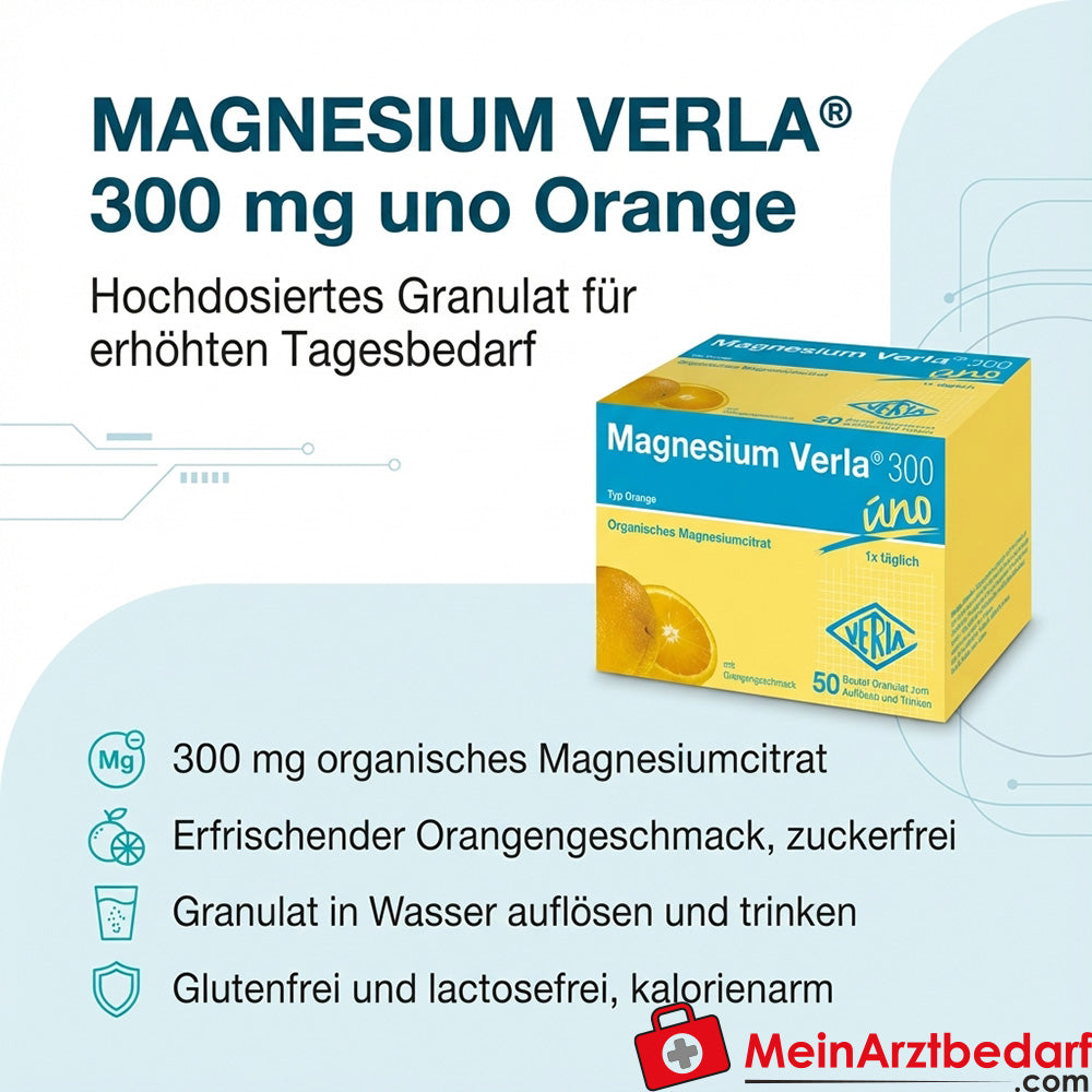 Magnésium Verla 300 mg Granulés à boire orange, 50 sachets