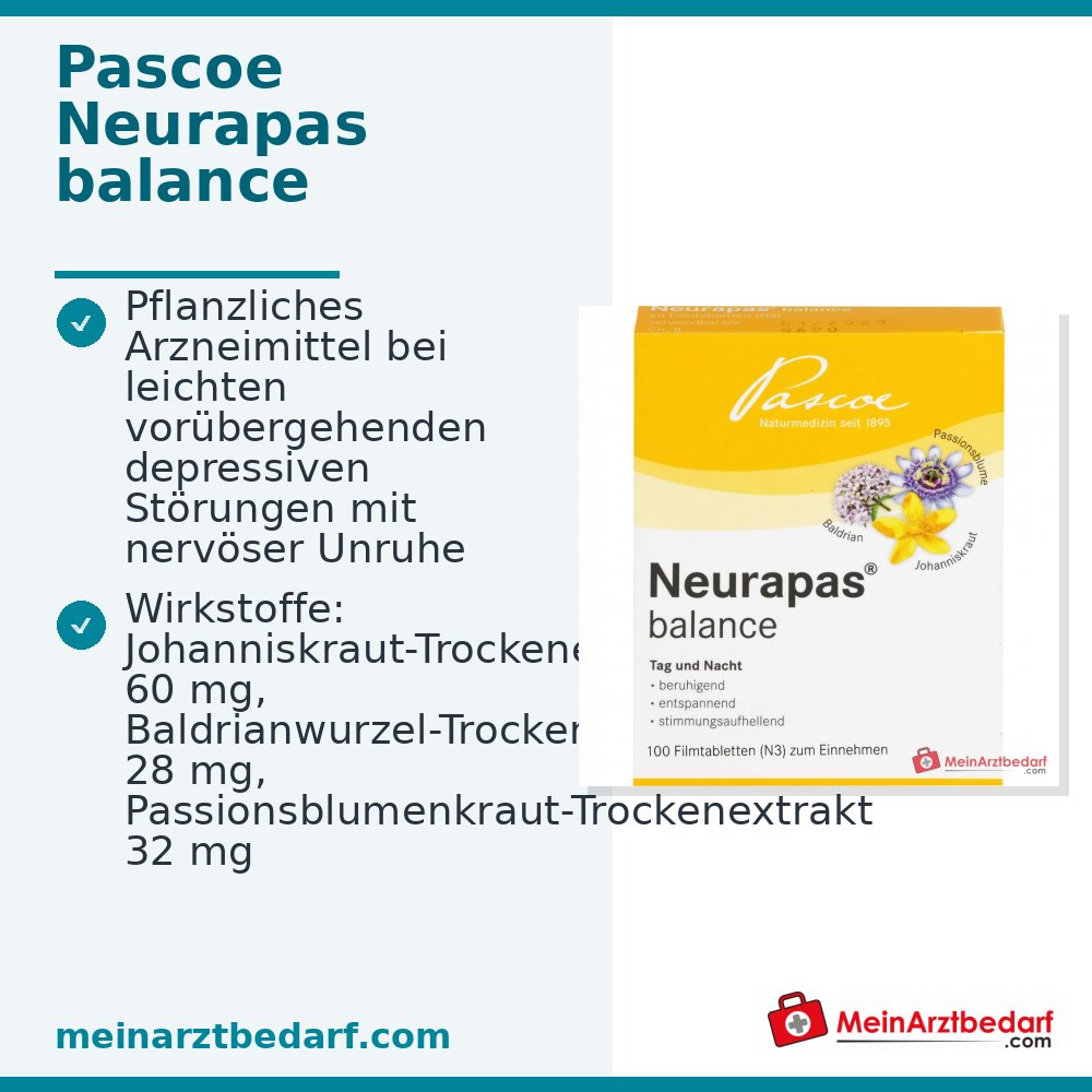 Neurapas balance Tabletten met valeriaan, sint-janskruid en passiebloem verpakking, 5x100 stuks.